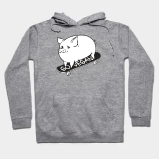 Skateboarding Vegan Pig Hoodie